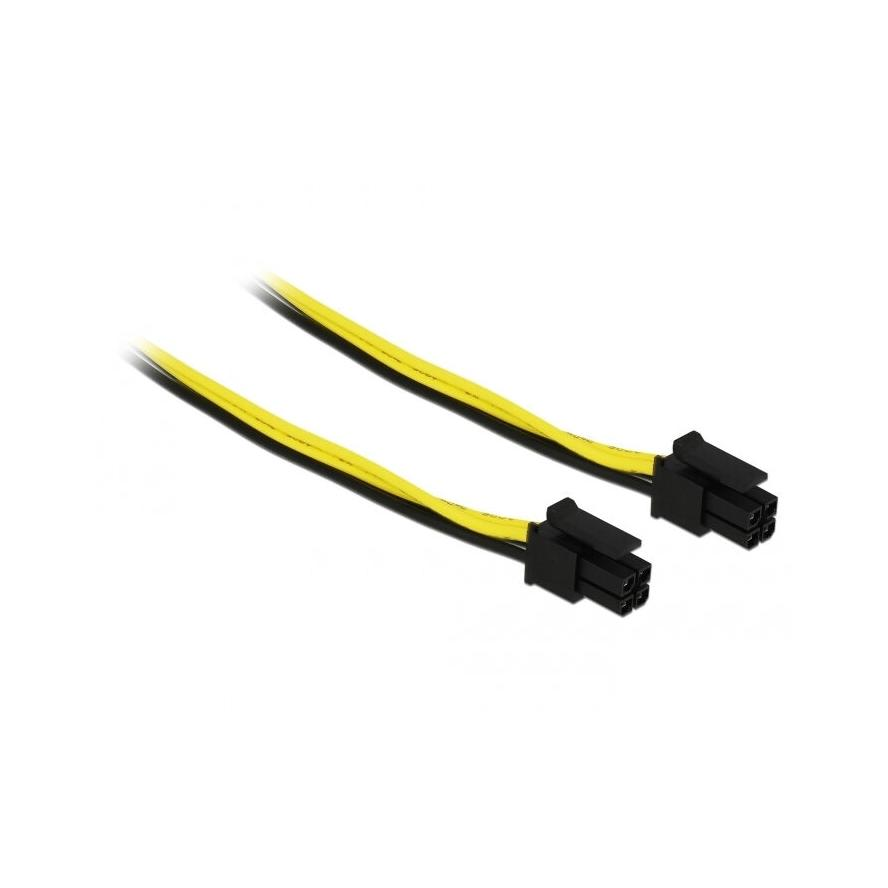 Delock 85372 EPS hosszabbító kábel 20cm - Fekete