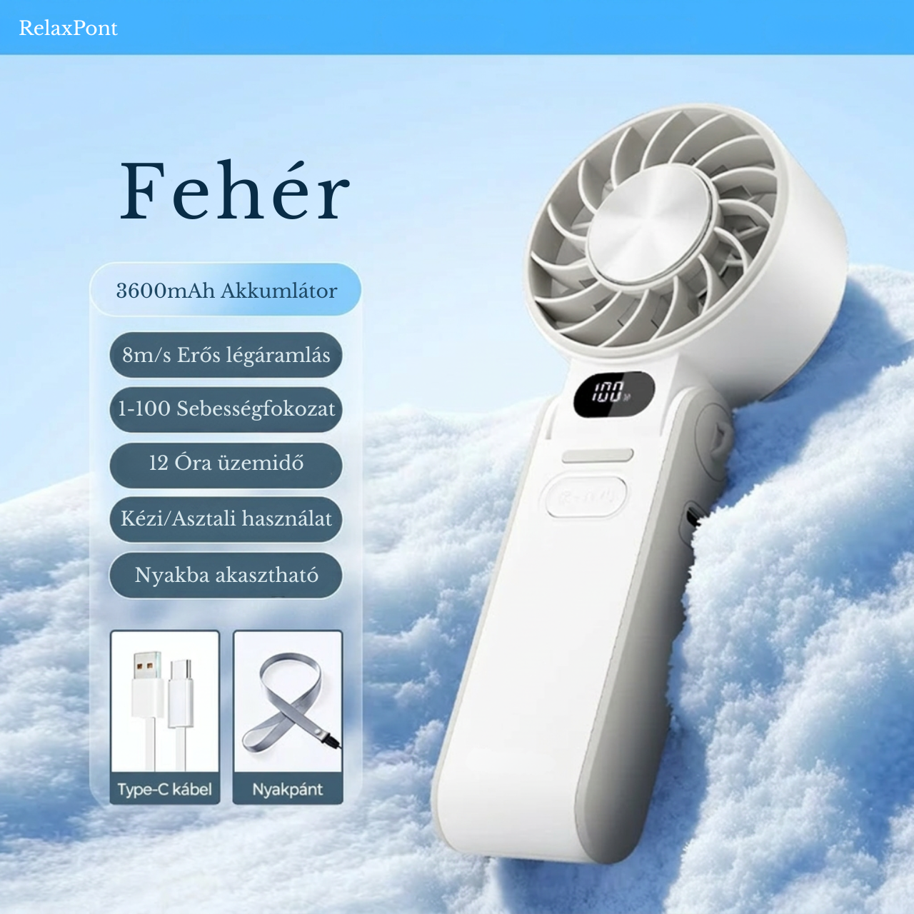 RelaxPont IceBreeze Mini Hűsítő Ventilátor
