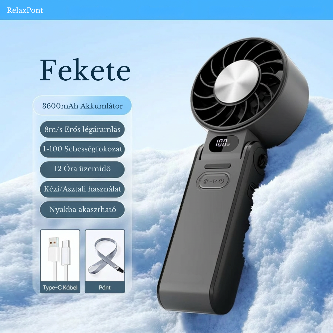 RelaxPont IceBreeze Mini Hűsítő Ventilátor