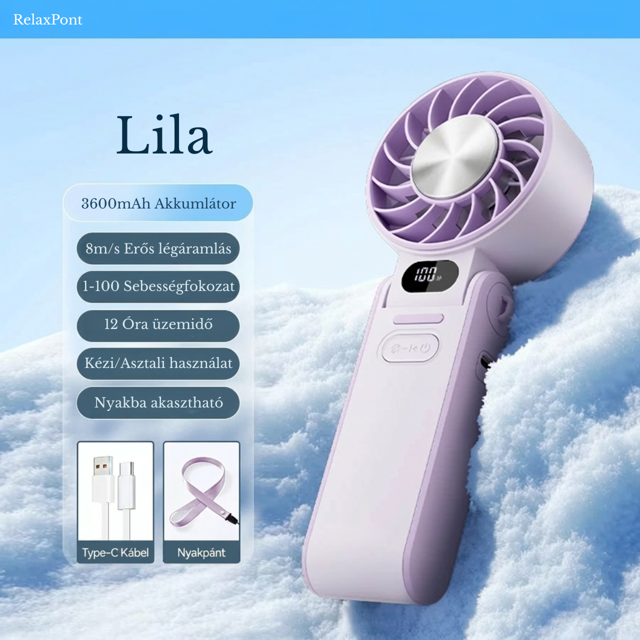 RelaxPont IceBreeze Mini Hűsítő Ventilátor